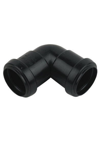 Floplast pushfit waste 90 degree knuckle 32mm black WP10