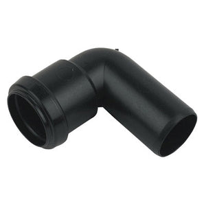 Floplast pushfit waste 90 degree conversion bend 32mm black WP26