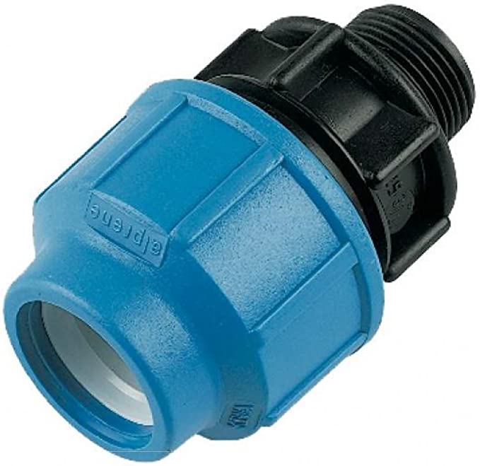 32mm x 1" Male Adaptor- MDPE Floplast Blue water pipe fitting