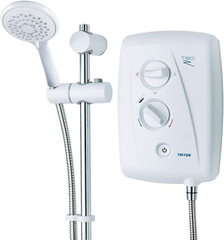 Triton T80Z Fast-Fit 7.5Kw Electric Shower - White and Chrome