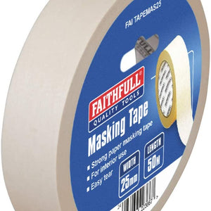 Faithfull FAITAPEMAS25 Masking Tape 25mm x 50M