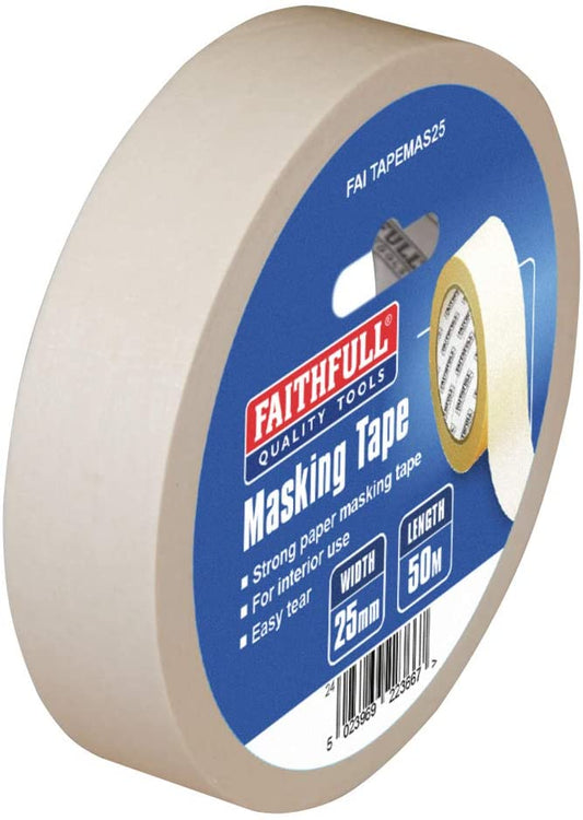 Faithfull FAITAPEMAS25 Masking Tape 25mm x 50M