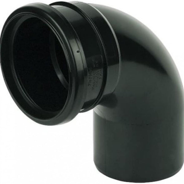 FloPlast SP161 Single Socket Bend 92.5o Black
