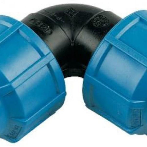 25mm Elbow FLOPLAST MDPE - Blue water pipe fitting