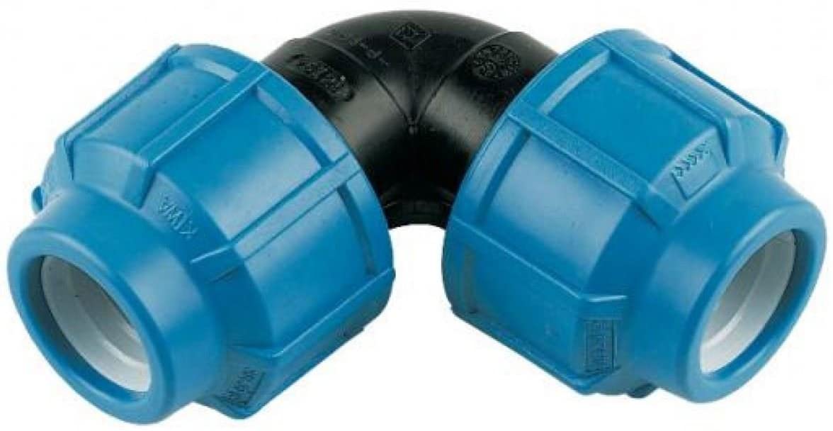 25mm Elbow FLOPLAST MDPE - Blue water pipe fitting