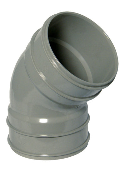 Floplast 110mm PVC-U soil 135 deg double socket bend grey SS563 Olive Grey