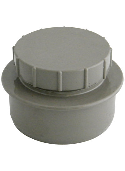 Floplast 110mm PVC-U soil screwed access cap grey SS292 Olive Grey