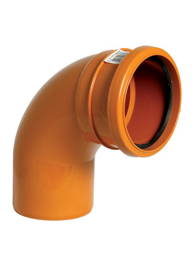 Floplast 110mm PVC-U drainage single socket 87.5 degree bend D161