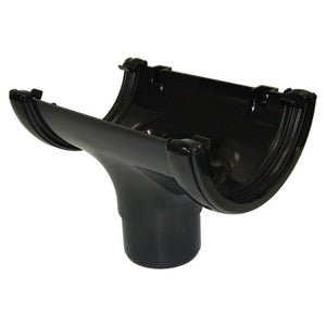 Floplast 112mm round running outlet black RO1