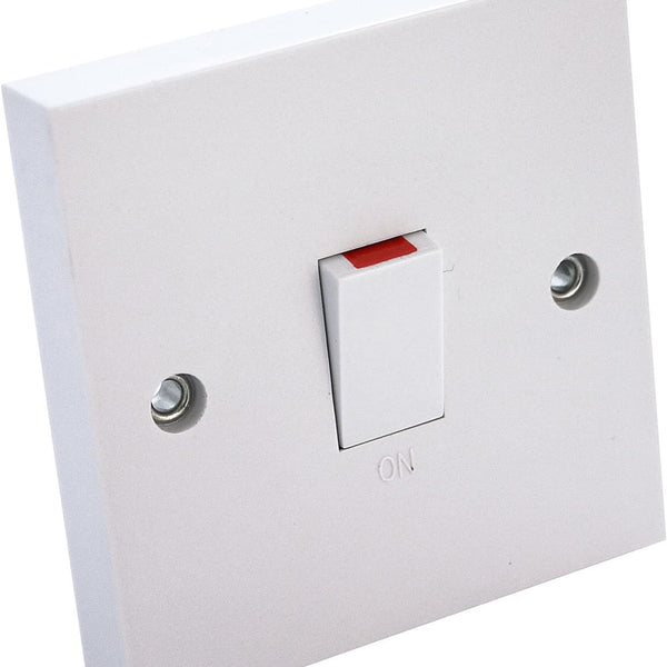 CED CEDS20 White Moulded 20A DP Switch