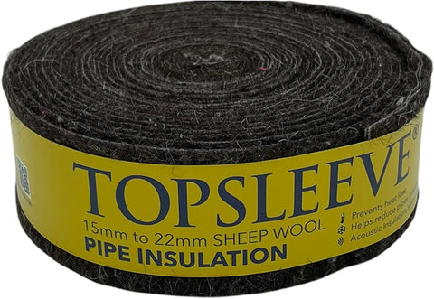 Pipe-Insulation lagging 15-22mm - single roll 7.2m-Topsleeve- FREE P&P