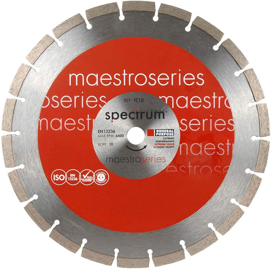 OX TC10 Spectrum Maestro General Purpose Diamond Blade, Multi-Colour, 300, 230 or 115mm