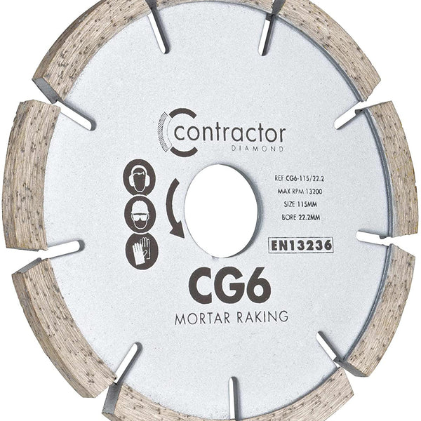 OX CG6-115/22 Mortar Raking Contractor Diamond Blade, Multi-Colour, 115/22.23 mm