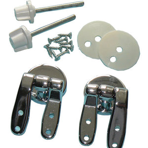 Standard wood WC seat hinge set - chrome