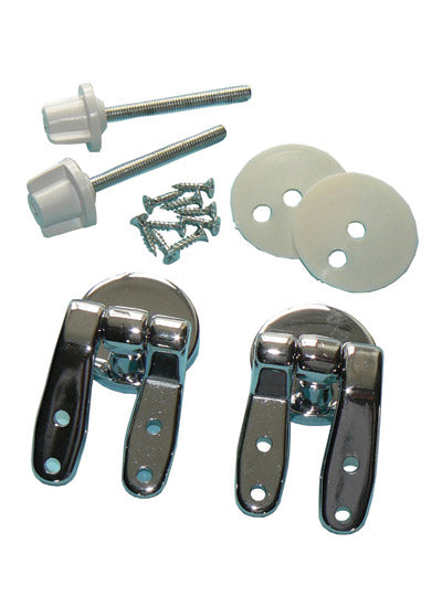 Standard wood WC seat hinge set - chrome