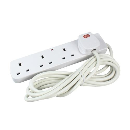 CED 4-Way Extension Lead 13amp 2m Neon White CEDTS4213M