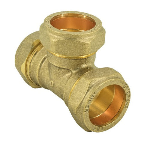 28mm- Equal -Tee Compression Pipe Fittings**WRAS Approved 28mm