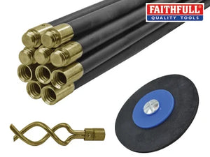 Universal Drain Clean Set (10 x Rods Plunger & Worm)