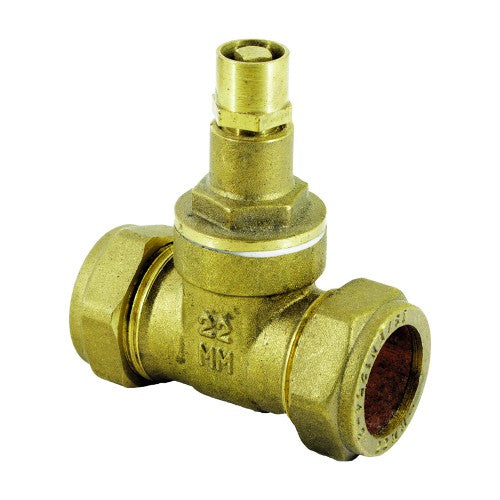 22mm Lockshield Gate Valve Brass