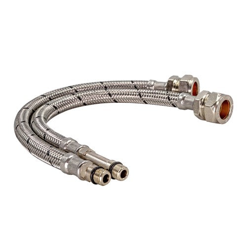 Mono Basin Mixer Flexible Tap Connectors (Pair) 10 x 1/2