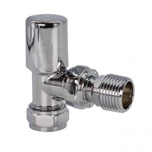 15mm ECO All Chrome Angled Radiator Valve(1 Pair)