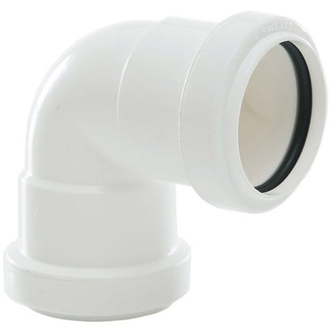 Polypipe 90deg knuckle bend 32mm White WP15WPP