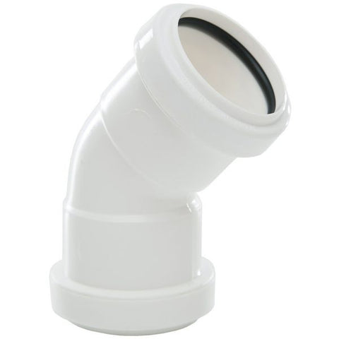 Polypipe 45deg obtuse bend 40mm White WP18W
