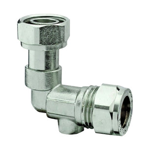 Chrome plated brass angle service valve 15mm x 1/2