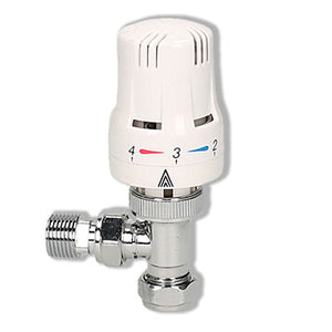 Thermostatic Radiator Valve -Contract Angled Chrome/White TRV