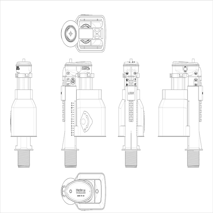 Macdee Motion, unique all-in-one universal dual flush siphon