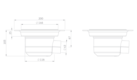 VINYL GRAVITY WETROOM WASTE**Impey Showers