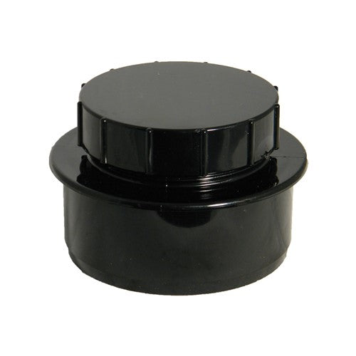 Floplast 110mm PVC-U soil screwed access cap Black SP292