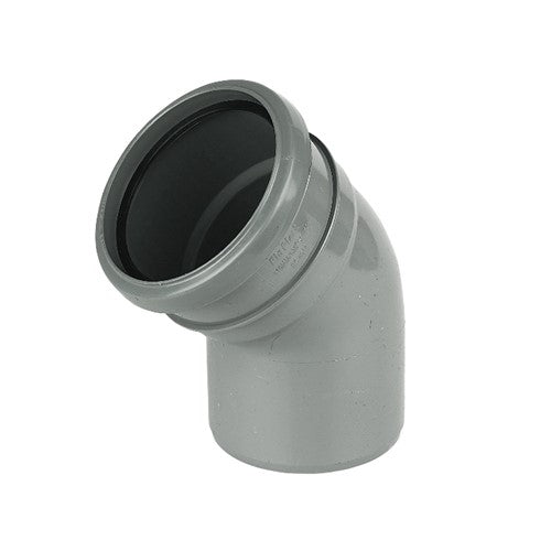 FloPlast 135 Degree Bend Single Socket Grey 110mm SP163GR