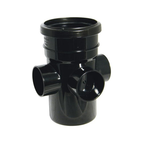 Floplast 110mm soil boss pipe socket/spigot black SP581B