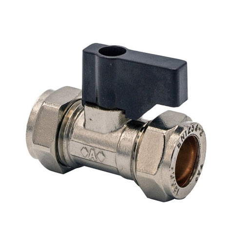 Isolation valve 15mm chrome c/w lever WRAS