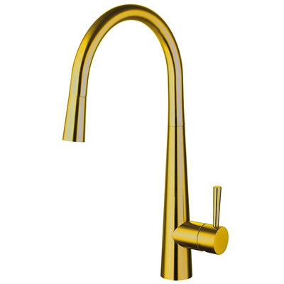 Trisen Jema Brushed Gold Pull Out Single Lever Kitchen Mixer