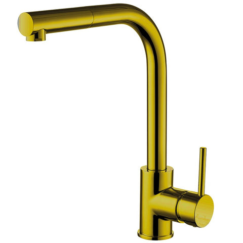 Trisen Era Brushed Gold Pull Out Single Lever Kitchen Mixer
