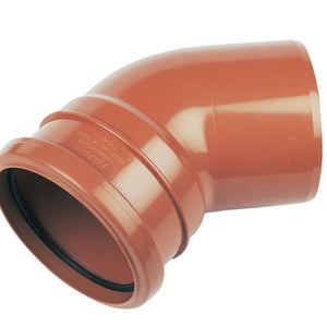 Floplast - D163 110mm Underground 45° Bend Single Socket In Brown - D163