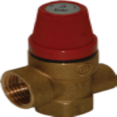 1/2" F x 1/2" F with Gauge Port 3 Bar Pressure Relief Valve