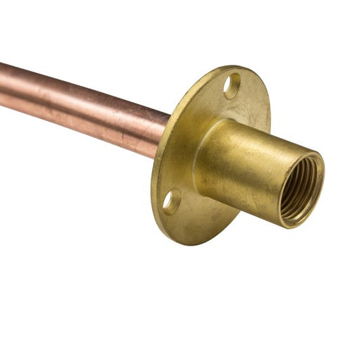 Wallplate - threaded 1/2" with 350mm length of 15mm copper tube