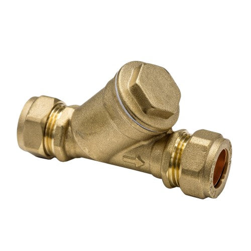 Brass inline Y-strainer C x C 15mm